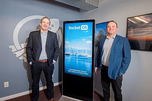 MIKE SUDOMA / WINNIPEG FREE PRESS 
(left to right) John Pendergrast,(left) and Carlin Thiessen of Steinbach software startup, Rocketrez Friday
FEBRUARY 19, 2021