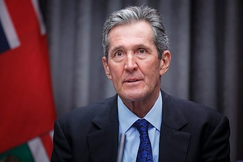 MIKE DEAL / WINNIPEG FREE PRESS
Premier Brian Pallister, during a media briefing at the Manitoba Legislative building Monday afternoon. 
210222 - Monday, February 22, 2021.