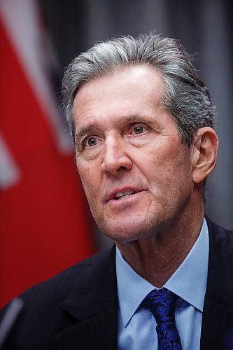 MIKE DEAL / WINNIPEG FREE PRESS
Premier Brian Pallister, during a media briefing at the Manitoba Legislative building Monday afternoon. 
210222 - Monday, February 22, 2021.