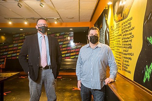 MIKAELA MACKENZIE / WINNIPEG FREE PRESS

Dave MacKay, owner (left), and Jeff Klause, president pose for a portrait at Little Bones Wings in Winnipeg on Thursday, Feb. 25, 2021. Restaurants are dealing with across-the-board price increases from suppliers on top of everything else. For Martin Cash story.

Winnipeg Free Press 2021