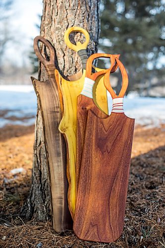 MIKAELA MACKENZIE / WINNIPEG FREE PRESS

Terry Skrabek's handmade charcuterie boards at King's Park in Winnipeg on Thursday, Feb. 25, 2021. For Dave Sanderson story.

Winnipeg Free Press 2021