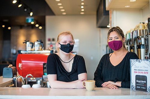 MIKAELA MACKENZIE / WINNIPEG FREE PRESS

Annalise Neufeld (left) and Summer Catcheway pose for a portrait at Good Earth Coffeehouse on Sterling Lyon Parkway in Winnipeg on Wednesday, March 3, 2021. For Temur story.

Winnipeg Free Press 2021