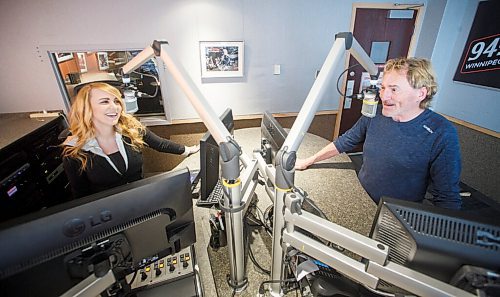 MIKE DEAL / WINNIPEG FREE PRESS
Radio personality Tom McGouran, co-host of the morning show with Vicki Shae (left) at 94.3 The Drive.
See Dave Sanderson Intersection story
210304 - Thursday, March 04, 2021.