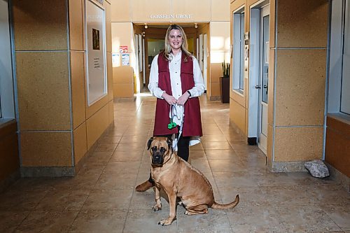 MIKE DEAL / WINNIPEG FREE PRESS
Jessica Miller, CEO of Winnipeg Humane Society with her dog, Abigail, in the halls of 45 Hurst Way.
See Doug Speirs story
210304 - Thursday, March 04, 2021.