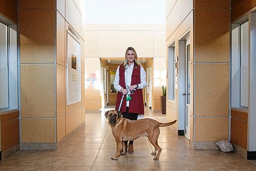 MIKE DEAL / WINNIPEG FREE PRESS
Jessica Miller, CEO of Winnipeg Humane Society with her dog, Abigail, in the halls of 45 Hurst Way.
See Doug Speirs story
210304 - Thursday, March 04, 2021.