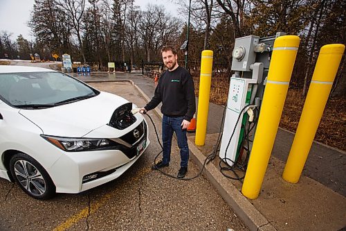 MIKE DEAL / WINNIPEG FREE PRESS
Tyler Sholikovski started a zero emissions courier service in Winnipeg called Envirodel Zero Emissions Courier back on January 1, 2021. Tyler appreciates the car charging station near the entrance to the English Garden at the Assiniboine Park.
See Sabrina story
210309 - Tuesday, March 09, 2021.