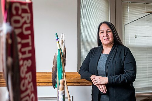 MIKAELA MACKENZIE / WINNIPEG FREE PRESS

Stephanie Scott, the first Indigenous woman to lead the National Centre for Truth and Reconciliation, poses for a portrait at the centre in Winnipeg on Wednesday, March 10, 2021. For Malak story.

Winnipeg Free Press 2021