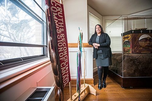 MIKAELA MACKENZIE / WINNIPEG FREE PRESS

Stephanie Scott, the first Indigenous woman to lead the National Centre for Truth and Reconciliation, poses for a portrait at the centre in Winnipeg on Wednesday, March 10, 2021. For Malak story.

Winnipeg Free Press 2021