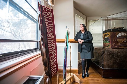 MIKAELA MACKENZIE / WINNIPEG FREE PRESS

Stephanie Scott, the first Indigenous woman to lead the National Centre for Truth and Reconciliation, poses for a portrait at the centre in Winnipeg on Wednesday, March 10, 2021. For Malak story.

Winnipeg Free Press 2021