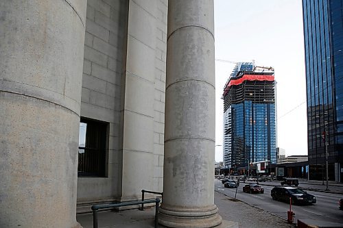 JOHN WOODS / WINNIPEG FREE PRESS
Construction of new building at 300 Main St in Winnipeg photographed Wednesday, March 10, 2021. 

Reporter: Speirs