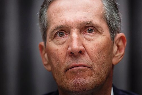 MIKE DEAL / WINNIPEG FREE PRESS
Premier Brian Pallister during a media conference at the Manitoba Legislative building Thursday. 
210311 - Thursday, March 11, 2021.
