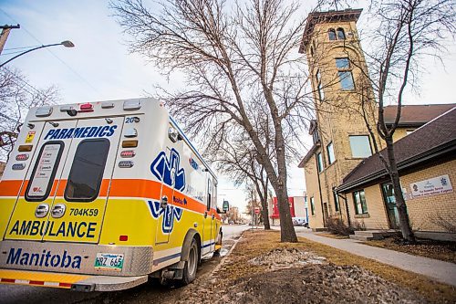 MIKAELA MACKENZIE / WINNIPEG FREE PRESS

An ambulance parked outside of Winnipeg Fire Paramedic Service Station 5 in Winnipeg on Friday, March 12, 2021. For --- story.

Winnipeg Free Press 2021