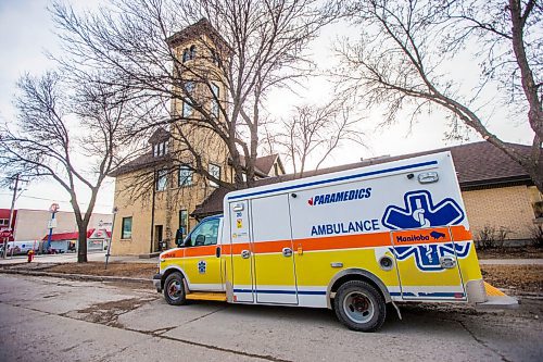 MIKAELA MACKENZIE / WINNIPEG FREE PRESS

An ambulance parked outside of Winnipeg Fire Paramedic Service Station 5 in Winnipeg on Friday, March 12, 2021. For --- story.

Winnipeg Free Press 2021