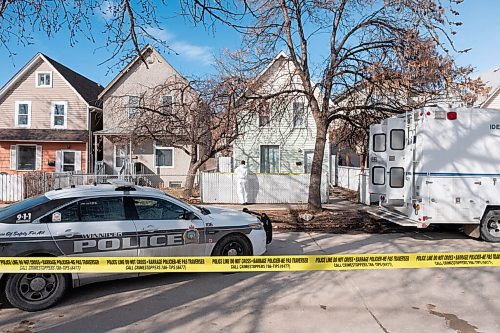 Daniel Crump / Winnipeg Free Press. Winnipeg Police have closed off an area around 484 Agnes Street just north or Ellice Avenue. The Police Identification Unit is also on site. March 13, 2021.
