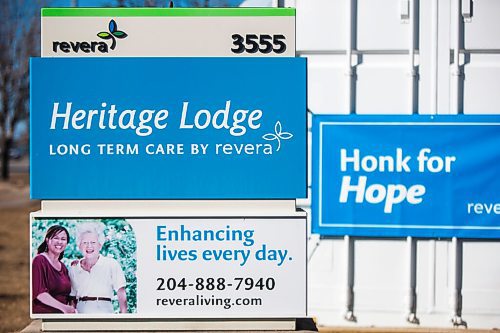 MIKAELA MACKENZIE / WINNIPEG FREE PRESS

Heritage Lodge long-term care home, which is once again shut down to visitors after a staff member tested positive for a variant, in Winnipeg on Wednesday, March 17, 2021. For Kevin Rollason story.

Winnipeg Free Press 2021