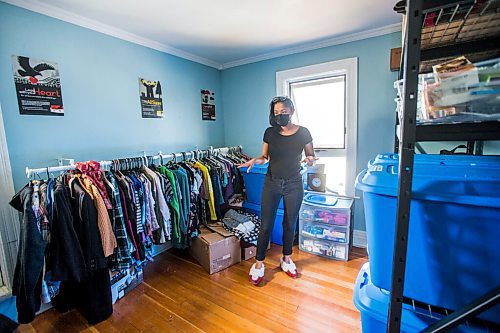 MIKAELA MACKENZIE / WINNIPEG FREE PRESS

Isabel Daniels shows the storage room at Velma's House in Winnipeg on Thursday, March 18, 2021. For Julia-Simone Rutgers story.

Winnipeg Free Press 2021