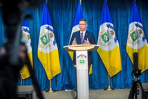 MIKAELA MACKENZIE / WINNIPEG FREE PRESS

Mayor Brian Bowman answers questions about his state of the city address at City Hall in Winnipeg on Friday, March 19, 2021. For Joyanne Pursaga story.

Winnipeg Free Press 2021