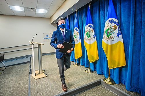 MIKAELA MACKENZIE / WINNIPEG FREE PRESS

Mayor Brian Bowman answers questions about his state of the city address at City Hall in Winnipeg on Friday, March 19, 2021. For Joyanne Pursaga story.

Winnipeg Free Press 2021