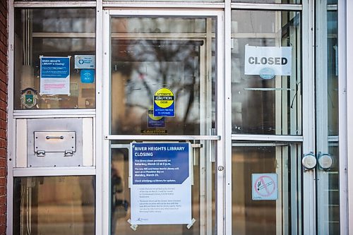 MIKAELA MACKENZIE / WINNIPEG FREE PRESS

The closed River Heights Library in Winnipeg on Monday, March 22, 2021. For Jen Zoratti story.

Winnipeg Free Press 2021