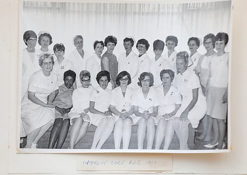 RUTH BONNEVILLE / WINNIPEG FREE PRESS 

49.8 - ICU

Group photo of the first ICU nurses who graduated from the 1 year long course.  Eleanor Cramp, who was part of the first ever class of ICU nurses in the late 1960s is in the far left, rear of photo. 

For story on the history of HSC ICU...the first in Canada.

Katie May 49.8.

March 23 ,2021
