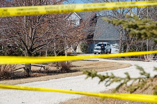 MIKE DEAL / WINNIPEG FREE PRESS
Cpl Julie Courchaine, Manitoba RCMP Media Relations talks to the media about a double homicide at a residence on River Road in the RM of Tache Thursday afternoon. 
See Malak Abas story
210325 - Thursday, March 25, 2021.