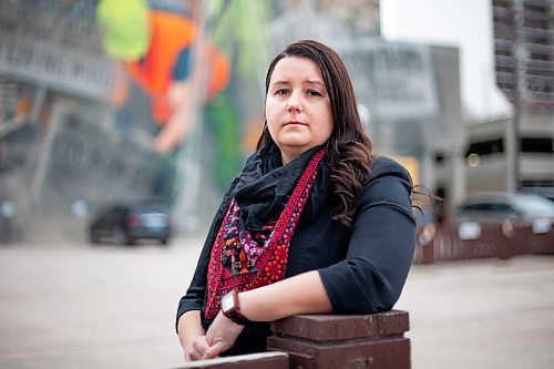 Daniel Crump / Winnipeg Free Press. Basia Sokal stands outside the Union Centre building on Broadway. Sokal famously resigned as president of the Winnipeg Labour Council in 2019 in a speech that stunned members  the postal worker said shed had enough of being subjected to "degrading and disgusting actions." March 25, 2021.