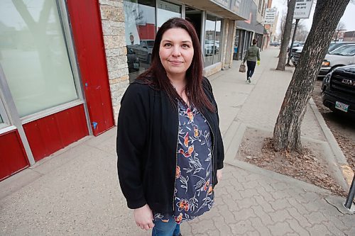 JOHN WOODS / WINNIPEG FREE PRESS
Amanda Naughton-Gale, Community Ministries Director at Salvation Army in Neepawa, is photographed on the main business street in town Thursday, March 25, 2021. Naughton-Gale organized a campaign to get the Neepawa Natives to change their team nickname. The Natives organization is planning a name change.

Reporter: Sawatzky