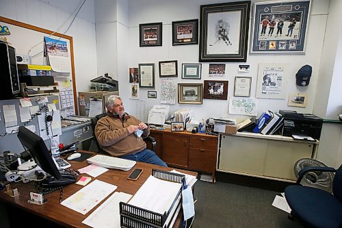 JOHN WOODS / WINNIPEG FREE PRESS
Dave McIntosh, a business owner  in Neepawa, is photographed in his office Thursday, March 25, 2021. McIntosh was a driving force behind Neepawa Natives organization for years. The Natives organization are planning a name change.

Reporter: Sawatzky