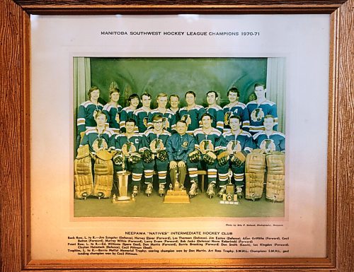 JOHN WOODS / WINNIPEG FREE PRESS
Neepawa Natives memorabilia in the home of Myles Cathcart Thursday, March 25, 2021. Cathcart was a driving force behind Neepawa Natives organization for years. The Natives organization are planning a name change.

Reporter: Sawatzky