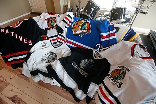 JOHN WOODS / WINNIPEG FREE PRESS
Neepawa Natives memorabilia in the home of Myles Cathcart Thursday, March 25, 2021. Cathcart was a driving force behind Neepawa Natives organization for years. The Natives organization are planning a name change.

Reporter: Sawatzky