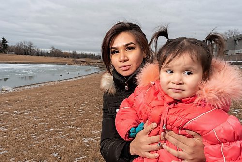 JESSE BOILY  / WINNIPEG FREE PRESS
Celina Sinisalo, 25, and her daughter, Willow, 2, pose for a portrait in Winnipeg on Friday. Sinisalo is a single mother who uses payday loans and EIA has to repay back her CERB after applying early in the pandemic.  Friday, March 26, 2021.
Reporter: Joel Schlesinger