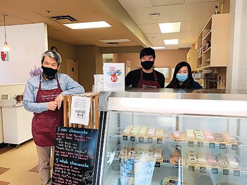 Canstar Community News  Larry Song (from left) and children Michael and Angela are pictured inside their St. Vital business, Double Ds Cheesecake & Coffee House at 18-200 Meadowood Dr.