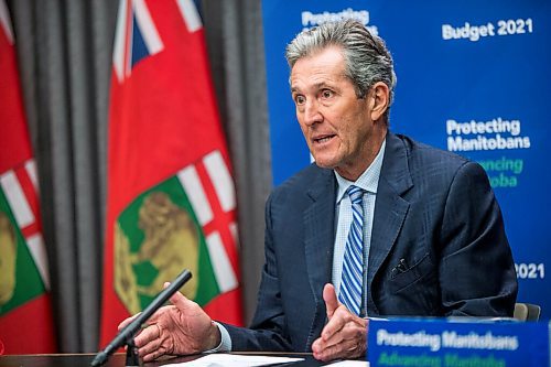 MIKAELA MACKENZIE / WINNIPEG FREE PRESS

Premier Brian Pallister speaks to the media about wait times in Winnipeg on Wednesday, March 31, 2021. For Carol Sanders story.

Winnipeg Free Press 2021