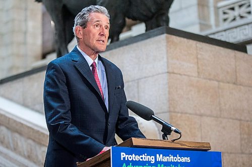 MIKAELA MACKENZIE / WINNIPEG FREE PRESS

Premier Brian Pallister announces new tax reductions at the Manitoba Legislative Building in Winnipeg on Thursday, April 1, 2021. For Larry Kusch story.

Winnipeg Free Press 2021