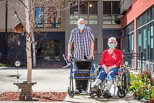 MIKAELA MACKENZIE / WINNIPEG FREE PRESS

Frank and Joyce Tervoort pose for a portrait at Riverwood Square in Winnipeg on Thursday, April 1, 2021. They both live in assisted living and praise staff for keeping them and others covid safe while having to do all sorts of extra things for them. For Kevin Rollason story.

Winnipeg Free Press 2021