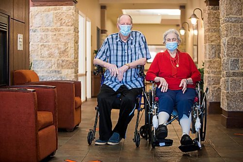 MIKAELA MACKENZIE / WINNIPEG FREE PRESS

Frank and Joyce Tervoort pose for a portrait at Riverwood Square in Winnipeg on Thursday, April 1, 2021. They both live in assisted living and praise staff for keeping them and others covid safe while having to do all sorts of extra things for them. For Kevin Rollason story.

Winnipeg Free Press 2021