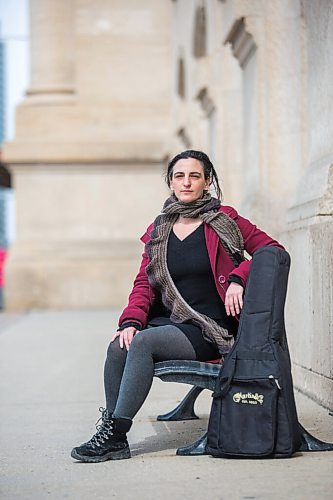 MIKAELA MACKENZIE / WINNIPEG FREE PRESS

Orit Shimoni, travelling musician who has lived in Winnipeg during the pandemic, poses for a portrait outside of Union Station in Winnipeg on Friday, April 2, 2021. For Al Small story.

Winnipeg Free Press 2021