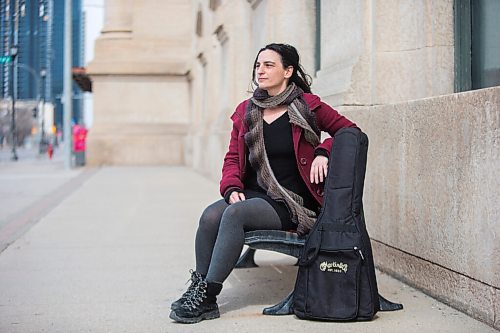 MIKAELA MACKENZIE / WINNIPEG FREE PRESS

Orit Shimoni, travelling musician who has lived in Winnipeg during the pandemic, poses for a portrait outside of Union Station in Winnipeg on Friday, April 2, 2021. For Al Small story.

Winnipeg Free Press 2021