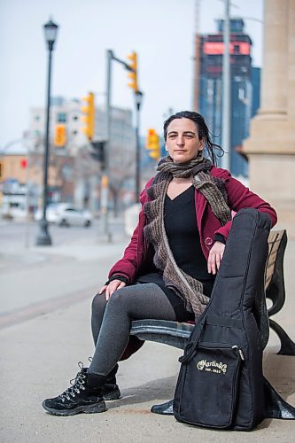 MIKAELA MACKENZIE / WINNIPEG FREE PRESS

Orit Shimoni, travelling musician who has lived in Winnipeg during the pandemic, poses for a portrait outside of Union Station in Winnipeg on Friday, April 2, 2021. For Al Small story.

Winnipeg Free Press 2021