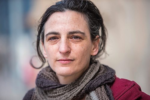 MIKAELA MACKENZIE / WINNIPEG FREE PRESS

Orit Shimoni, travelling musician who has lived in Winnipeg during the pandemic, poses for a portrait outside of Union Station in Winnipeg on Friday, April 2, 2021. For Al Small story.

Winnipeg Free Press 2021