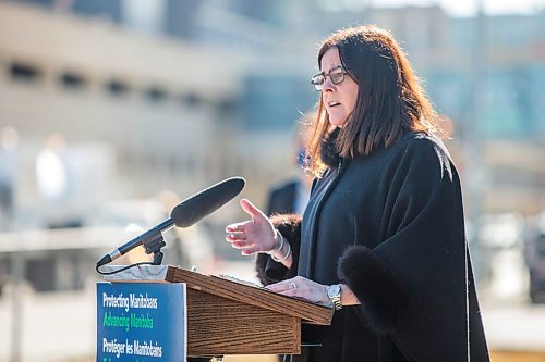 MIKAELA MACKENZIE / WINNIPEG FREE PRESS

Health and seniors care minister Heather Stefanson speaks at a budget announcement at Cadham Provincial Laboratory in Winnipeg on Tuesday, April 6, 2021. For Carol Sanders story.

Winnipeg Free Press 2021