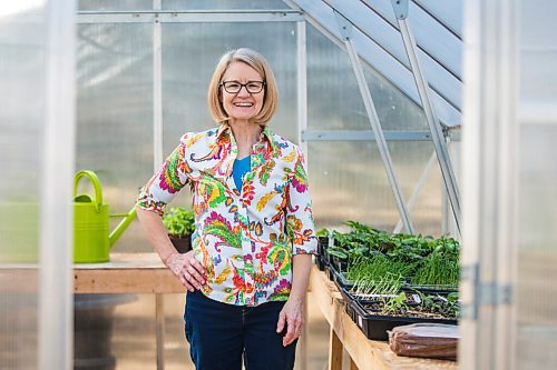 MIKAELA MACKENZIE / WINNIPEG FREE PRESS

Gardener Janet Epp, who uses a coconut coir mix instead of peat to start her seedlings, poses for a portrait in her greenhouse in Winnipeg on Tuesday, April 6, 2021. For Sarah Lawrynuik story.

Winnipeg Free Press 2021