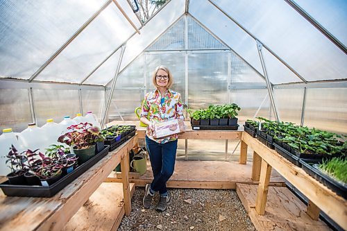 MIKAELA MACKENZIE / WINNIPEG FREE PRESS

Gardener Janet Epp, who uses a coconut coir mix instead of peat to start her seedlings, poses for a portrait in her greenhouse in Winnipeg on Tuesday, April 6, 2021. For Sarah Lawrynuik story.

Winnipeg Free Press 2021