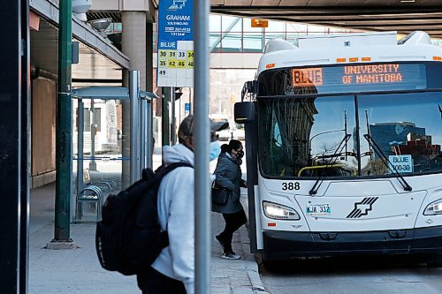 JOHN WOODS / WINNIPEG FREE PRESS
Pedestrian and bus traffic is down in the Graham and Vaughan area Tuesday, April 6, 2021. The reduced traffic is leading to hardship for local business.

Reporter: Waldman