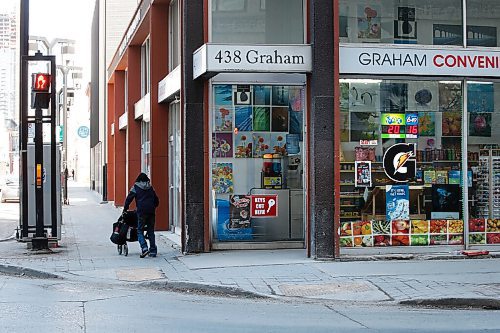 JOHN WOODS / WINNIPEG FREE PRESS
Pedestrian and bus traffic is down in the Graham and Vaughan area Tuesday, April 6, 2021. The reduced traffic is leading to hardship for local business.

Reporter: Waldman