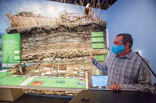 MIKE DEAL / WINNIPEG FREE PRESS
The Manitoba Museum opened a revitalized Prairies Gallery Wednesday morning. 
Kevin Brownlee, curator of archaeology at the Manitoba Museum, talks about the archeological site that was reconstructed.
210407 - Wednesday, April 07, 2021.