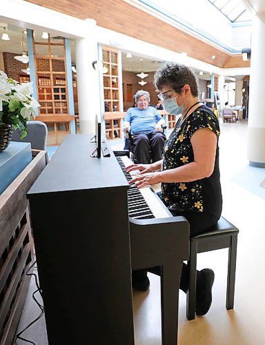 RUTH BONNEVILLE / WINNIPEG FREE PRESS 

LOCAL- care homes feature

Michele Barr, spiritual coordinator at Fred Douglas Lodge.  

Photo of Barr who is, also, a musician.  She  loves to move her piano around to different places in the centre to play music for the residences and staff to lift their spirits.  

Feature on how Michele Barr, spiritul coordinator at Fred Douglas Lodge, who has worked hard for months to keep the morale up and spirits lifted by having individual religious talks with residences, playing music and facilitating zoom visits during the pandemic.  

Rollason feature on care homes.


April 07  2021