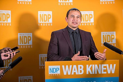 MIKAELA MACKENZIE / WINNIPEG FREE PRESS

Wab Kinew, leader of the opposition, responds to the 2021 budget at the Manitoba Legislative Building in Winnipeg on Wednesday, April 7, 2021. For --- story.

Winnipeg Free Press 2021