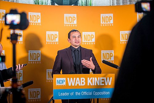 MIKAELA MACKENZIE / WINNIPEG FREE PRESS

Wab Kinew, leader of the opposition, responds to the 2021 budget at the Manitoba Legislative Building in Winnipeg on Wednesday, April 7, 2021. For --- story.

Winnipeg Free Press 2021