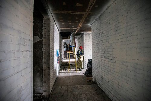 MIKAELA MACKENZIE / WINNIPEG FREE PRESS

Crew member Chase Poettcker cleans up the interior of Noble Court, a 107-year-old building which will be turned into an affordable housing development for youth and young adults who are connected to the Child Welfare System, on Alfred Street in Winnipeg on Friday, April 9, 2021. For Ben Waldman story.

Winnipeg Free Press 2021